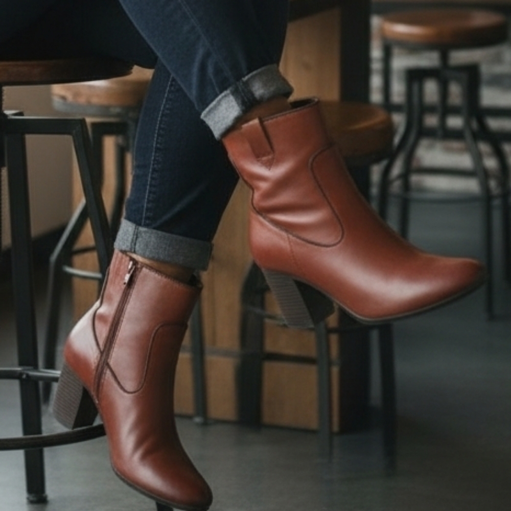 Clarks Stroll Vine Leather Ankle Boot